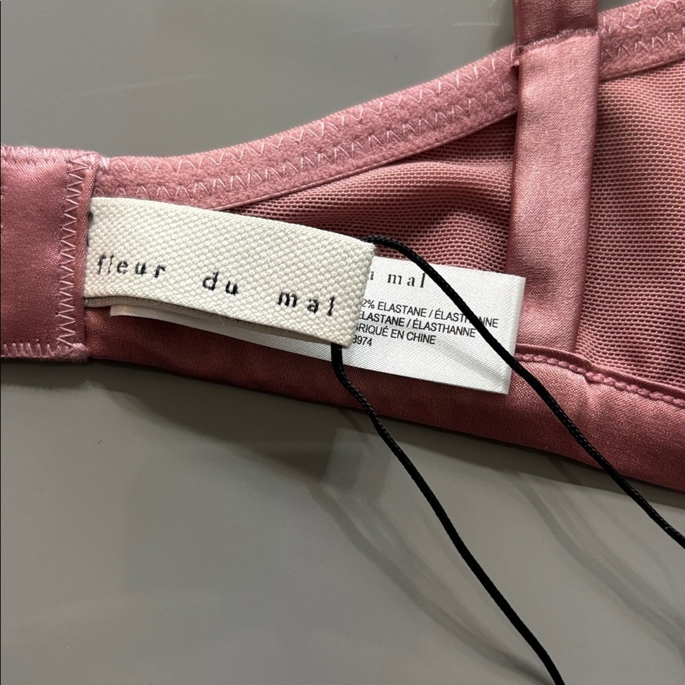 Fleur Du Mal Brilliant Boned Rhinestone Bralette Pink Women’s Size Large NWT! - Picture 8 of 15